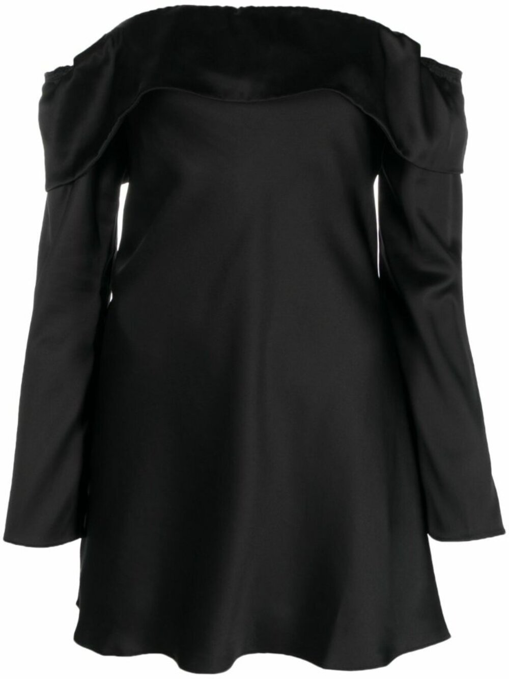 Reformation Black Silk Off Shoulder Maves Dress, Size L